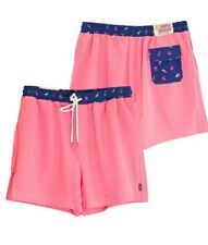 Simply Southern Mens Hooks & Lure Volley Shorts Angler Pink Large Swim Trunks 