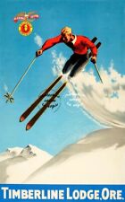 Timberline Lodge Ore Ski Rf117 - Poster Hq 40x60cm D'une Affiche Vintage