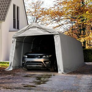 Toolport 3.3x6.0m Carport Tent / Portable Garage, Pvc 800, Grey With Statics (ground: Soil) - (58450)