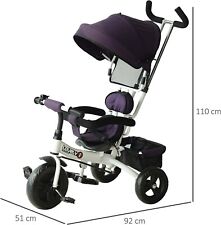 Tricycle Enfant évolutif Homcom Blanc/violet 18 Mois - 3 Ans