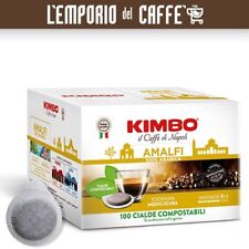 100 Dosettes Papier Compostable Café Kimbo Mélange Amalfi Délicat 100% Arabica