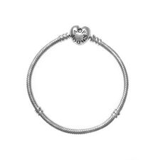 112893 Pandora Moments Collection Mod. Heart Clasp Snake Chain Bracelet - Size 1