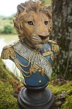 15189 Figurine Statuette Statue Buste Lion Felin Aristocrate 29cm