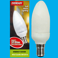 15x 7w Basse Consommation Cfl Mini Bougie 2700k Blanc Chaud Ampoule Lampe Sbc