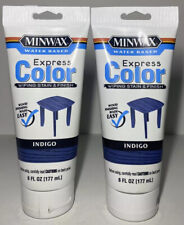 2 New Indigo Minwax 308074444 Express Color Wiping Stain And Finish 6 Oz Each