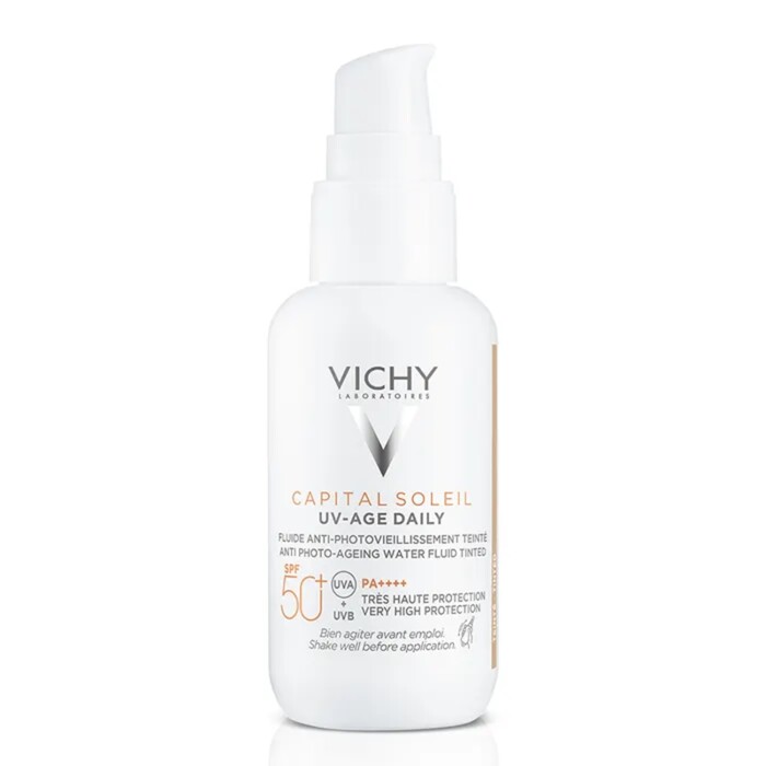 2 Pieces Vichy Capital Soleil Uv-age Daily Tinted Light Spf50+, 50ml