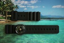 20mm Black Rubber Diver Combat Watch Band Watchband Bracelet Strap + Compass 004