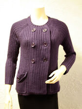 $238 Dark Dewberry (mzm4b472) Double-breast Sweater Cardigan Top Nwot S