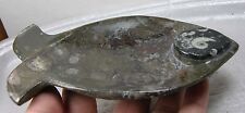 #3 100% Natural Morocco Ammonite Snail Fossil Hand Carved Ashtray Specimen 143mm