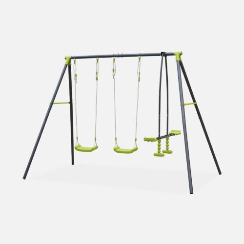 3-piece Swing Set - Swing Set With 2 Swings And 1 Tandem Swing, Swing Height