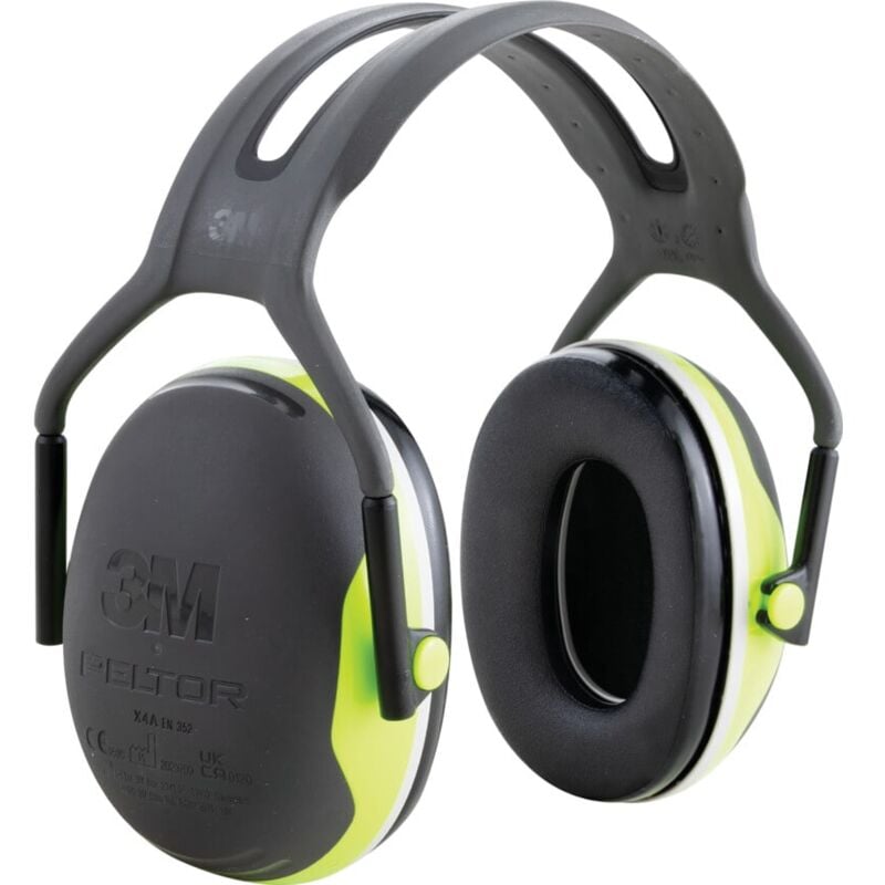 33 Db Headband Ear Defenders, Black/hi-vis Green - X4a