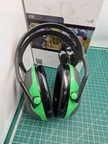 3m peltor earmuffs x series - adult - black - green - head-band -...