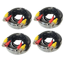 4k Premium Quality 4x25ft Video Power Bnc Cable Fit Q-see Cctv Security Camera