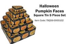 5 New High Quality Halloween Pumpkin Tin Case, Usa 5 Pcs Set On Sale Now 