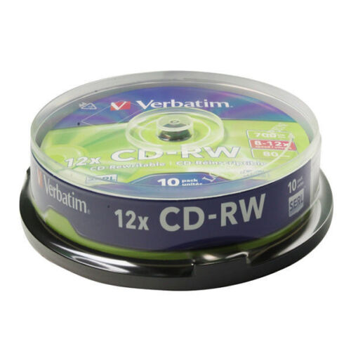 50 Verbatim Cd-rw 1x - 12x Rewritable Blank Discs Cd Rw High Ultra Burn 43480