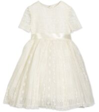 $750 New Oscar De La Renta Girls Dawn Short Sleeve Lace Dress Ivory 5 Y