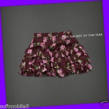 Abercrombie & Fitch Womens Bettys Red Brown Pink Green Rose Flower Skirt S Small
