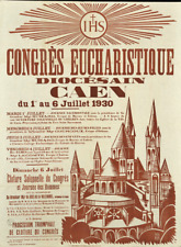 Affiche Poster Bretagne Normandie Caen 1930