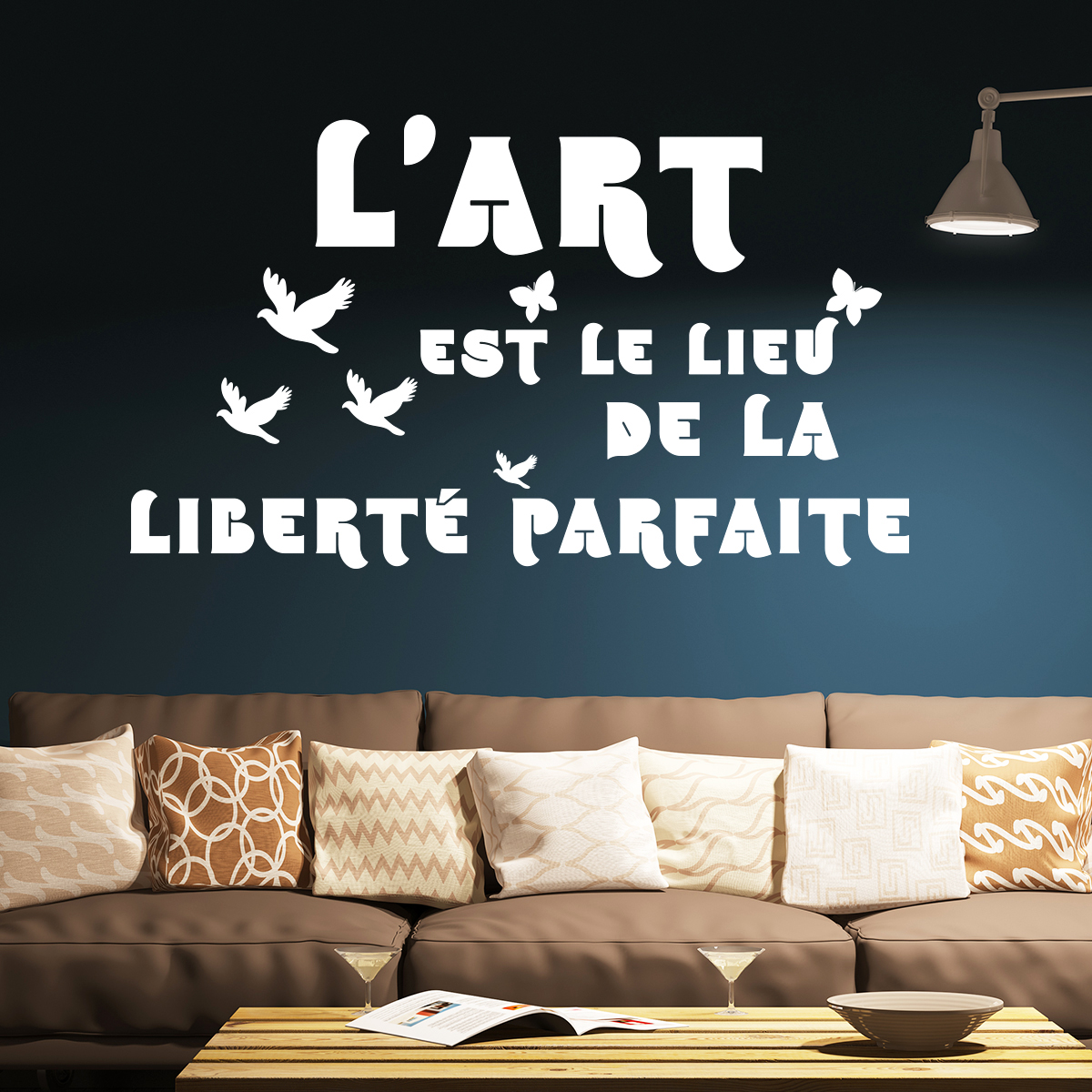 ambiance-sticker sticker citation l'art est le lieu de la libertÃ© parfaite uomo