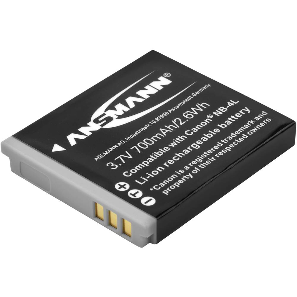ansmann a-can nb 4 l batterie pour appareil photo remplace laccu dorigine nb-4l 3.7 v 700 mah