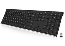 Arteck 2.4g Wireless Keyboard Stainless Steel &blkultra Slim Full Size Keyboard 