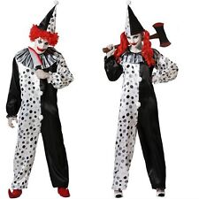 Atosa Costume Clown Grey Halloween Funny Scary Man And Woman Themed Horror Pampe