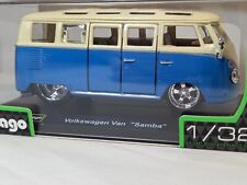 Bburago Classic Volkswagen Van Samba Voiture En Miniature 1/32 Neuf Burago