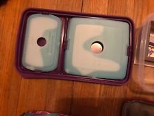 Bento Lunch Box With 3 Containers And Pink And Blue Color With Ice Packs