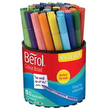 Berol Felt Tip Colouring Pens Broad Point (1.2mm) Assorted Colours With Wash