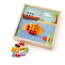 Bigjigs Toys, Seaside Art Peg Puzzle, Wooden Toys, Wooden Puzzles, Wooden Peg Pu
