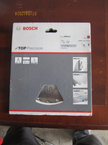 Bosch Top Precision Wood Cutting Saw Blade 165mm 20t 20mm