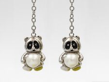 Boucles D'oreilles Argent Morellato Charm Panda Perle Blanc Luxe Jeweerly Made