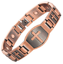 Bracelet Magnétique Cuivre Vintage Avec Aimants - Croix Christus