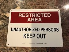 Brady 40754 Grainger 1m268 Restrict Area Unauthorized Persons Keep Out-lot Of 12