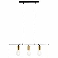 Brilliant Lampe Arica Suspension 3 Ampoules Noir / Laiton | 3x A60, E27, 60w, Ad