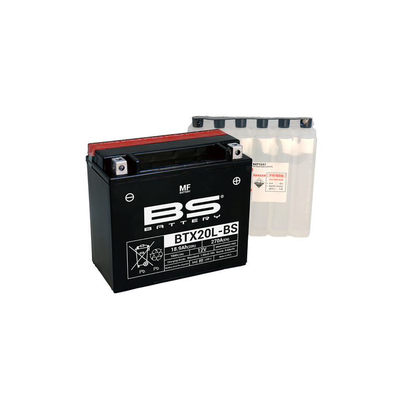 bs battery batterie moto avec pack acide btx20l-bs