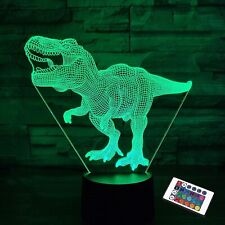 Cadeaux De Dinosaure Veilleuse T Rex 3d 16 Couleurs Changeantes Lampe De Chev...