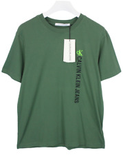Calvin Klein Jeans Duck Green T-shirt Homme Grand Col Rond Pull Extensible