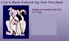 Cat's Best Friend Sterling Silver Cat Pin By Far Fetched