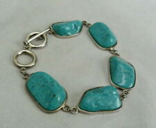 Cco Coleman Sterling Silver Stoneform Turquoise Nugget Bracelet 