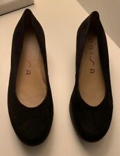 Chaussures Femme Compensées Confort Neuves En Cuir Noir Marque Unisa Pointure 36