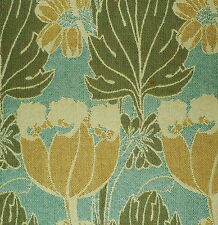 Clarence House Butterfield Wool Woven England Mustard Green Floral Remnant New