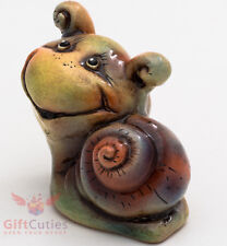 Clay Grog Figurine Of Snail Souvenir Handmade Hand Painted