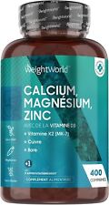 Complément Calcium Magnésium Zinc Vitamines D3 400 Comprimé Booster Santé Beauté