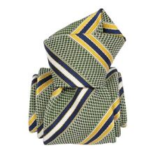 Cravate Grenadine De Soie, Segni & Disegni, Club Vert - Vert - Fabrique En Ital