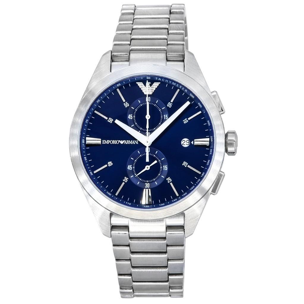 creation watches montre pour homme emporio armani claudio en acier inoxydable chronographe cadran bleu quartz ar11541 donna