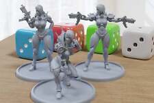 Cyberpunk Mercenaries Sexy Pinup Sfw / Nsfw 3d Imprimé Minifigures Pour Fantasy