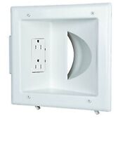 Datacomm 45 0031 Wh Recessed Low Voltage Media Plate With Duplex Receptacle Whit