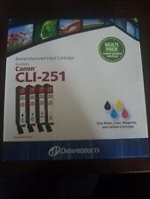 Dataproducts Canon Cli-251 Color Remanufactured Inkjet Black Cyan Magenta Yellow