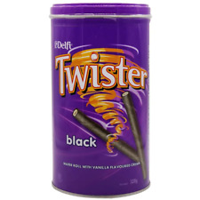 Delfi Twister Black Wafer Rolls - Chocolat à L'extérieur, Vanille à...